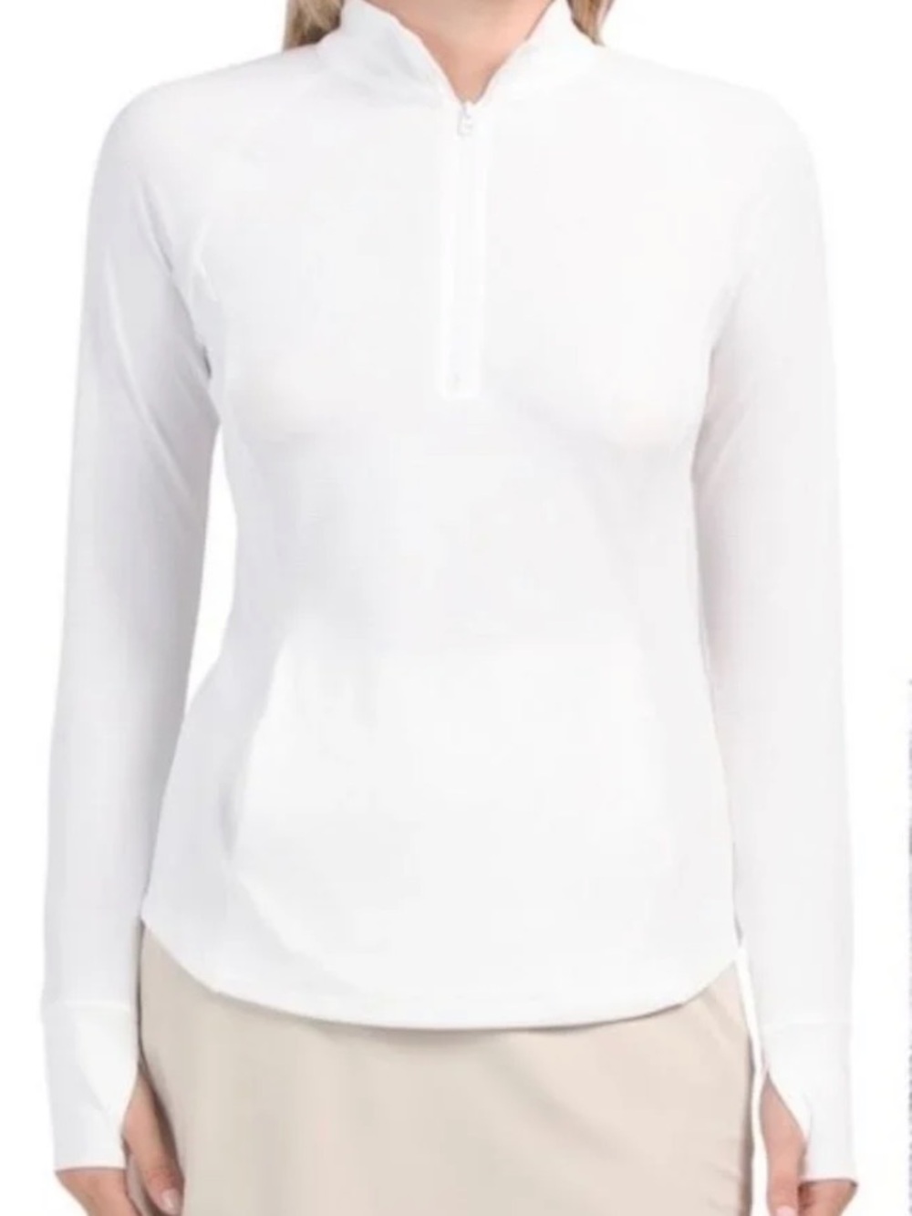 Tommy Bahama White Long Sleeve Quarter-Zip golf Top S